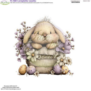 Pannello cm 25x25 Coniglio nel vasetto