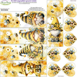 Pannello cm 25x25 Segnalibri Gnomi Miele