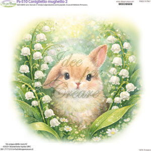 Pannello cm 25x25 Coniglietto con mughetto 2