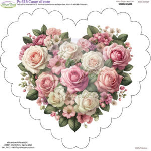 Pannello cm 25x25 Cuore di rose