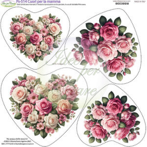 Pannello cm 25x25 Cuori per la mamma