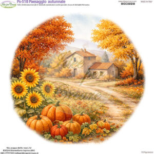 Pannello cm 25x25 Paesaggio Autunnale