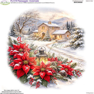 Pannello cm 25x25 Paesaggio Invernale