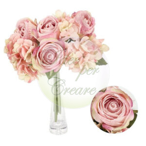 Pick Rosa e Ortensia rosa/lilla cm 35