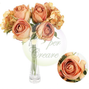 Pick Rosa e Ortensia Arancio cm 35
