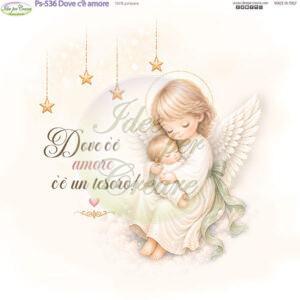 Pannello cm 25x25 Dove c 'è amore
