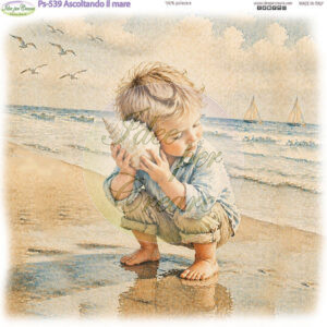 Pannello cm 25x25 Ascoltando il mare