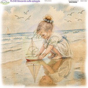 Pannello cm 25x25 Giocando sulla spiaggia