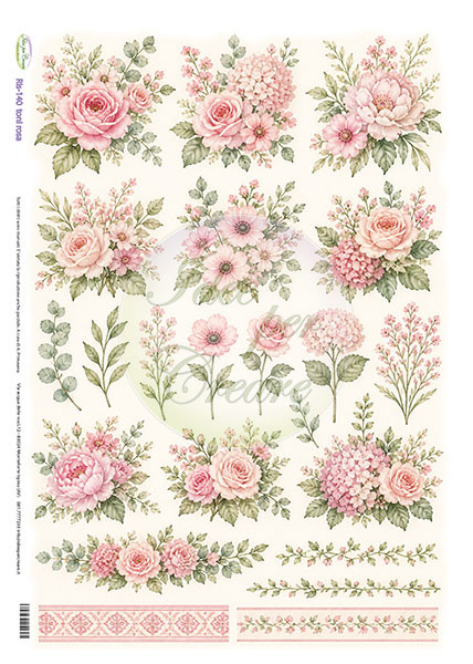 Carta Riso Fiori rosa