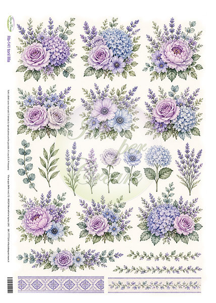 Carta Riso Fiori Lilla