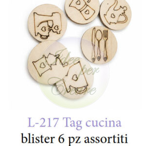 Motivi in legno Tag Cucina (6 pz assortiti)