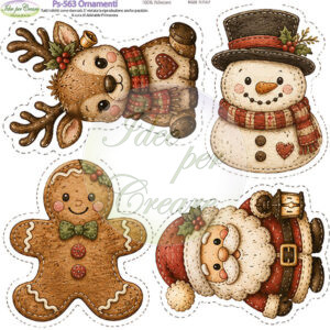 Pannello cm 25x25 Ornamenti natalizi