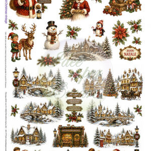 Carta Riso Christmas Vintage