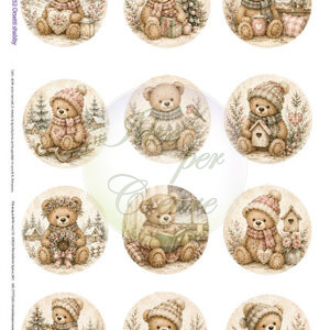 Carta Riso Orsetti Shabby